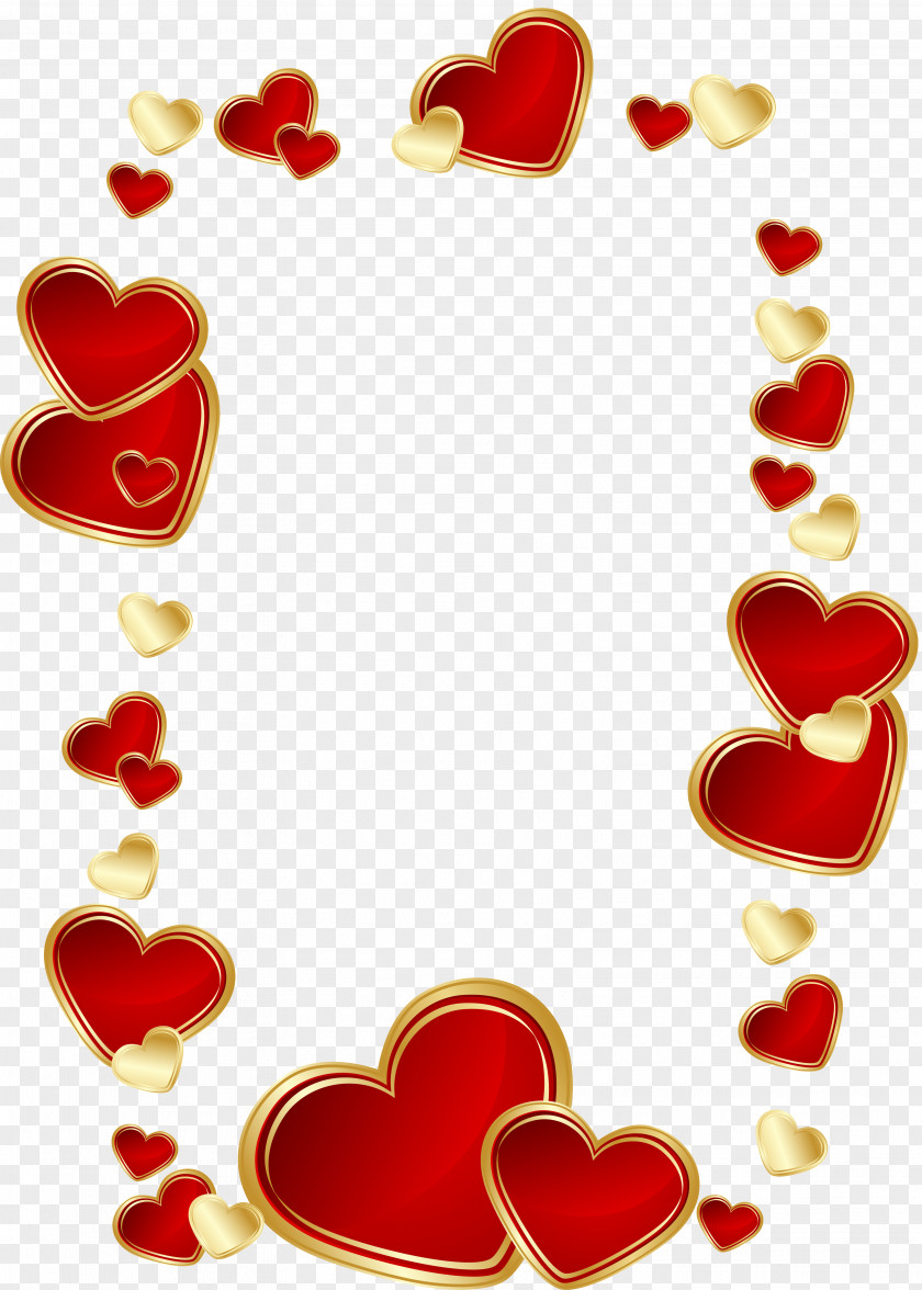Heart Gold Picture Frames Clip Art PNG