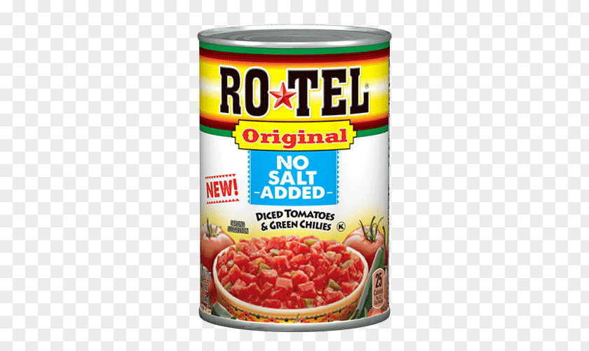 Tomato Ro*Tel Original Diced Tomatoes And Green Chilies Ro-Tel Chili Pepper Ro*tel No Salt Added PNG