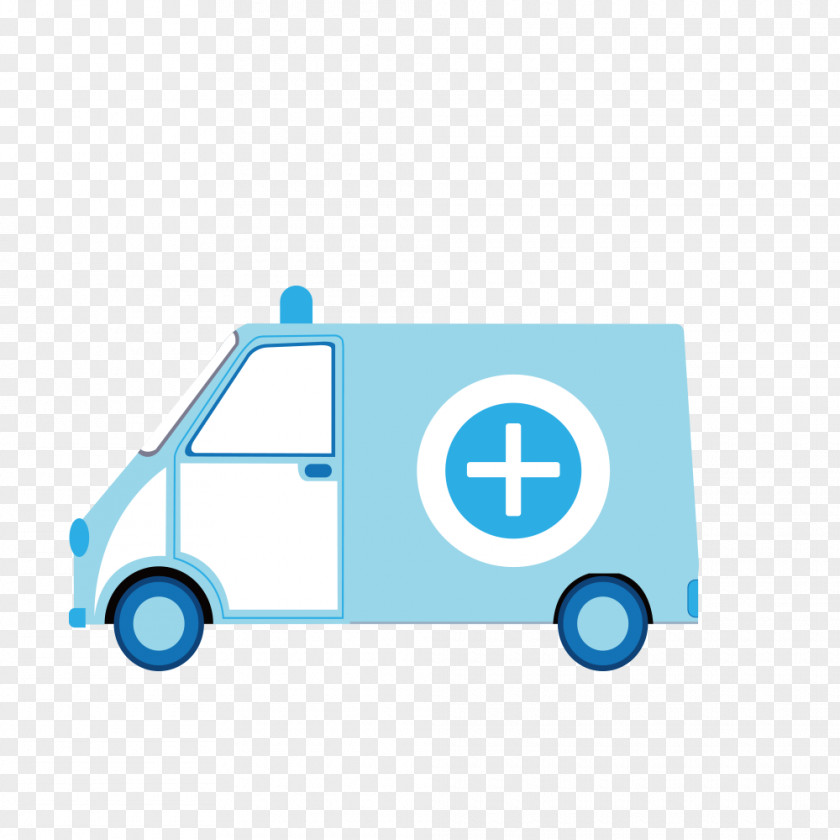 Blue Ambulance Vector Material Logo Clip Art PNG