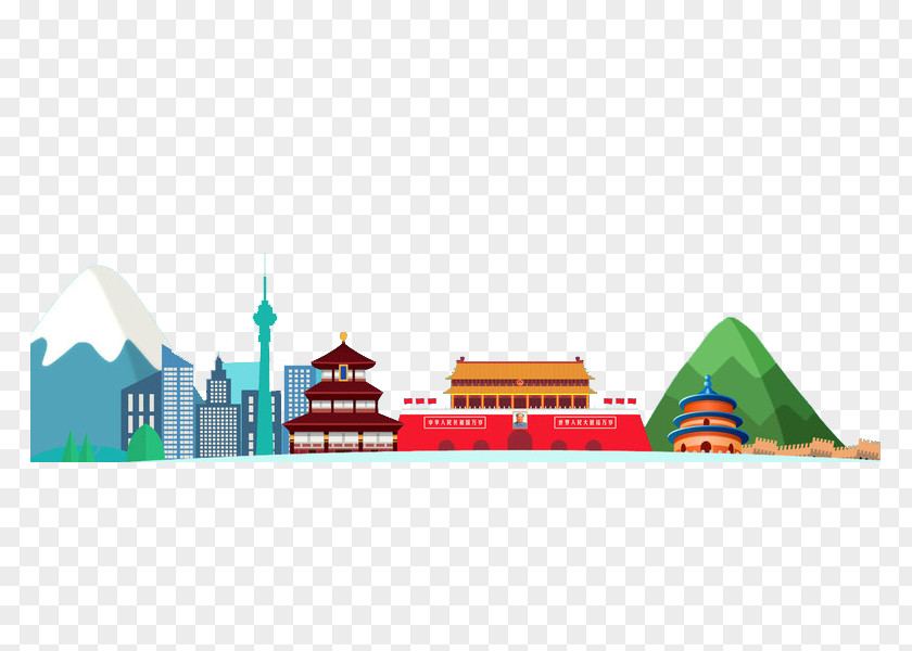 Watercolor City Painting PNG