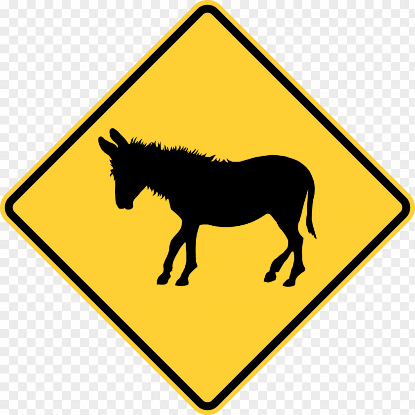 Donkey Warning Sign Road Traffic Safety PNG