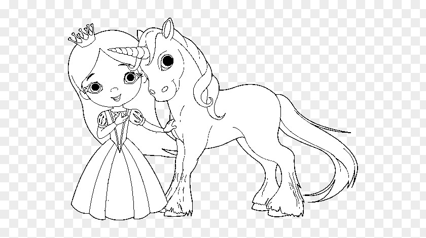 Unicorn Template Coloring Book The Princess And Fairy Adult PNG