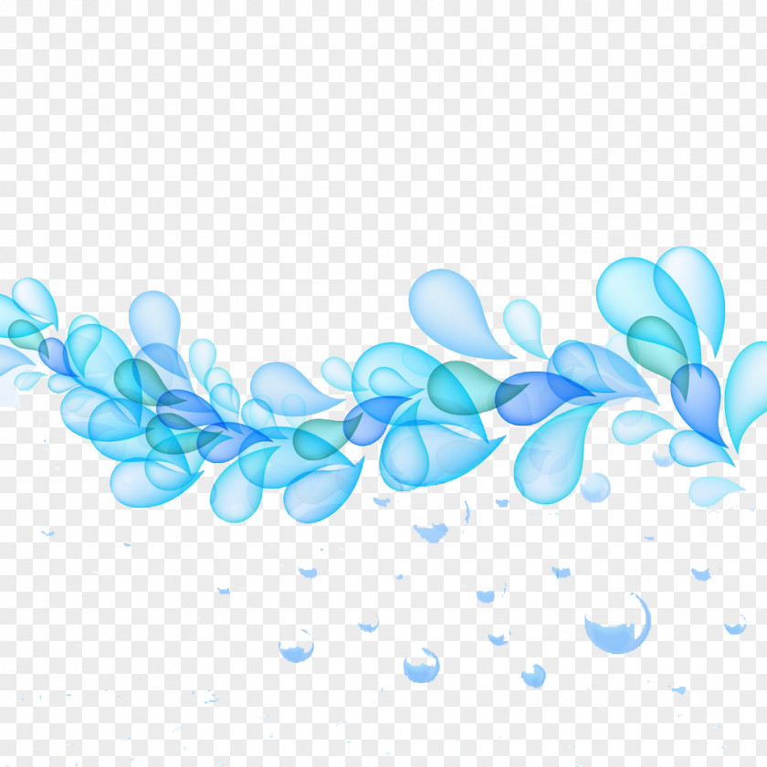 Blue Water Droplets Pattern Drop Bubble PNG