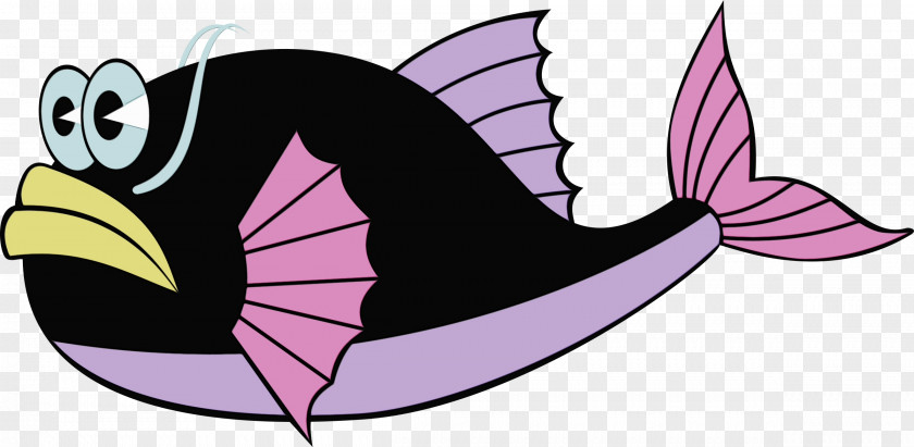 Fish Fictional Character Clip Art Wing Purple Violet Tail PNG