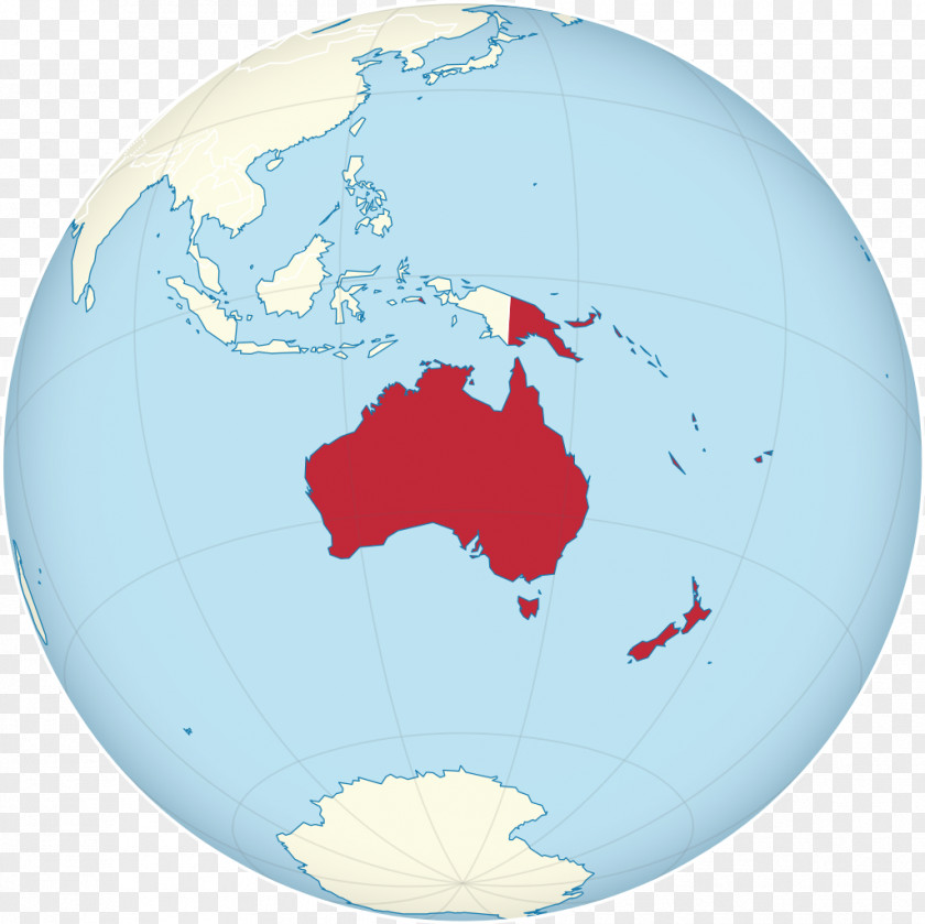 White And Red Prehistory Of Australia Globe World Map PNG