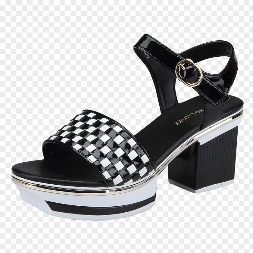Black And White Plaid Heels High-heeled Footwear Dress Shoe PNG
