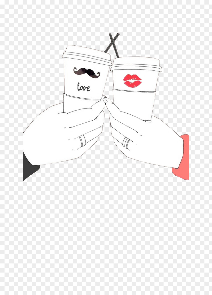 Hand-painted Couple Hands Falling In Love Clip Art PNG