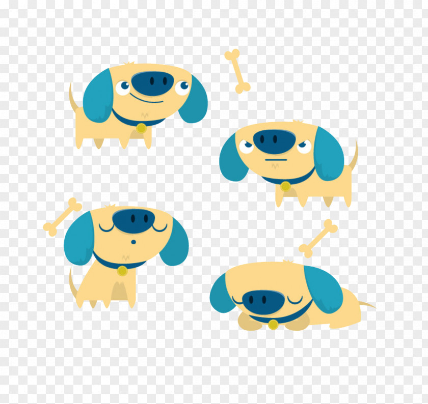 Blue Nose With Yellow Puppy Dog Euclidean Vector Illustration PNG