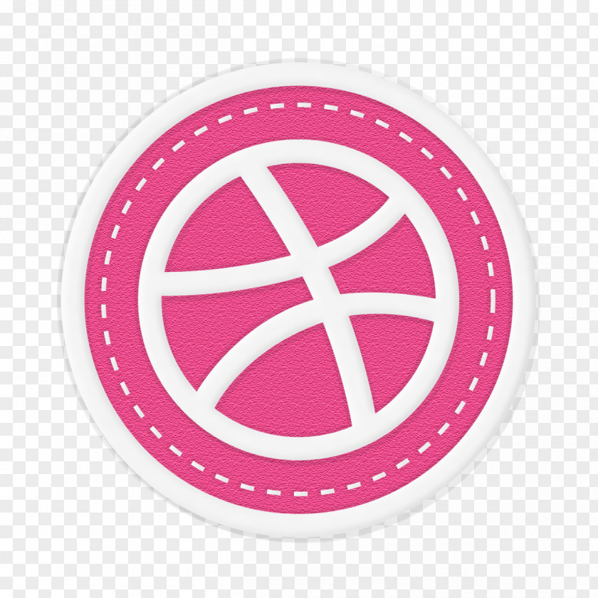 Detailed Dribbble Social Media Icon Design PNG