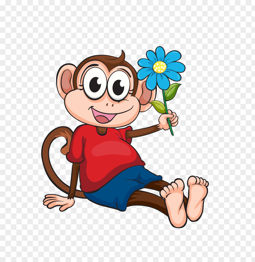 Cute Cartoon Monkey Chimpanzee Clip Art PNG