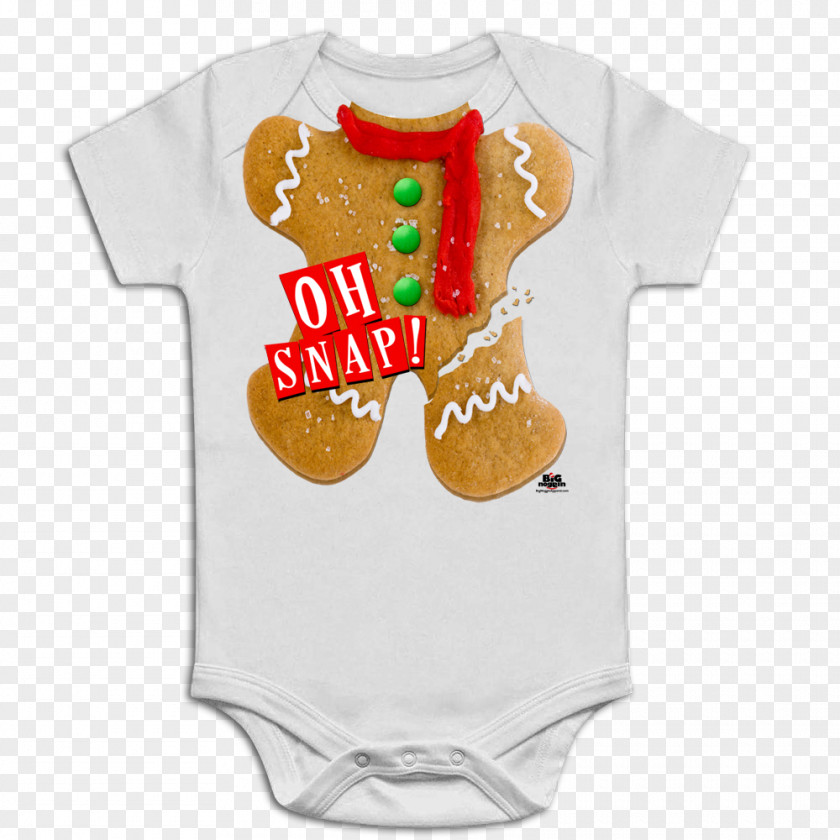 Oh Snap Baby & Toddler One-Pieces Gingerbread Man T-shirt Food PNG