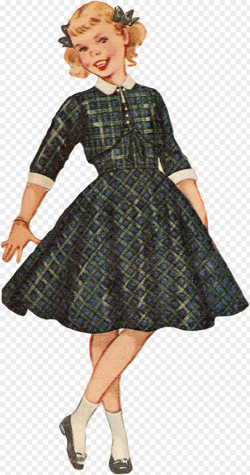 Vintage Woman Dress Clothing Digital Stamp Postage Stamps PNG