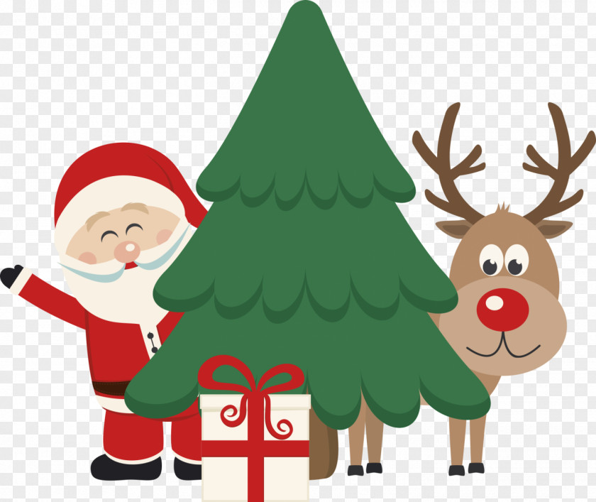 Creative Christmas Free Download Santa Claus Rudolph PNG