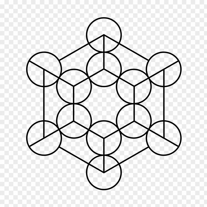 Vector Geometry Single-page Design Metatron's Cube Overlapping Circles Grid Sacred PNG
