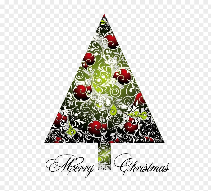 Christmas Tree Silhouette Pattern Design Material PNG
