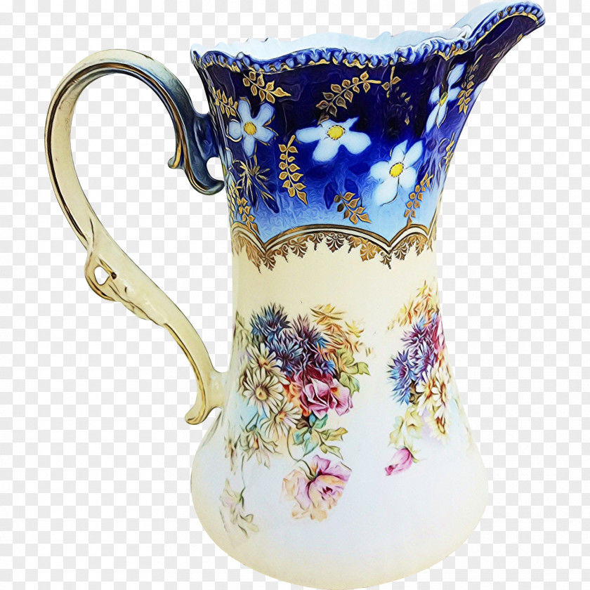 Jug Mug Porcelain Vase Cobalt Blue PNG