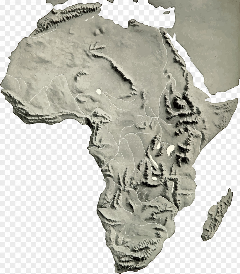 Africa Terrain Raised-relief Map Reliefkarte PNG