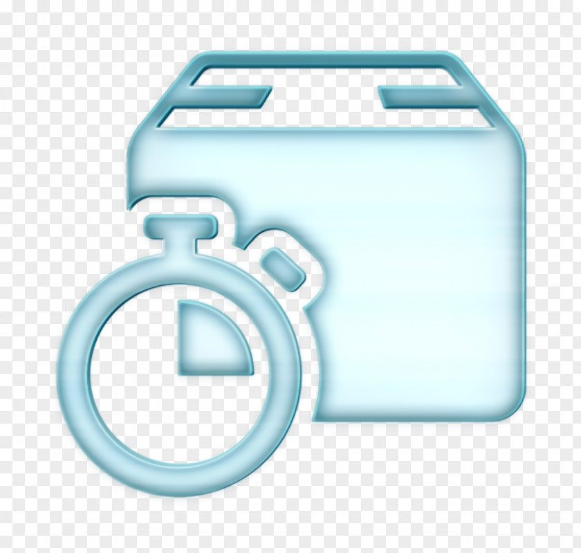 Box Icon Delivery And Timer Logistics PNG