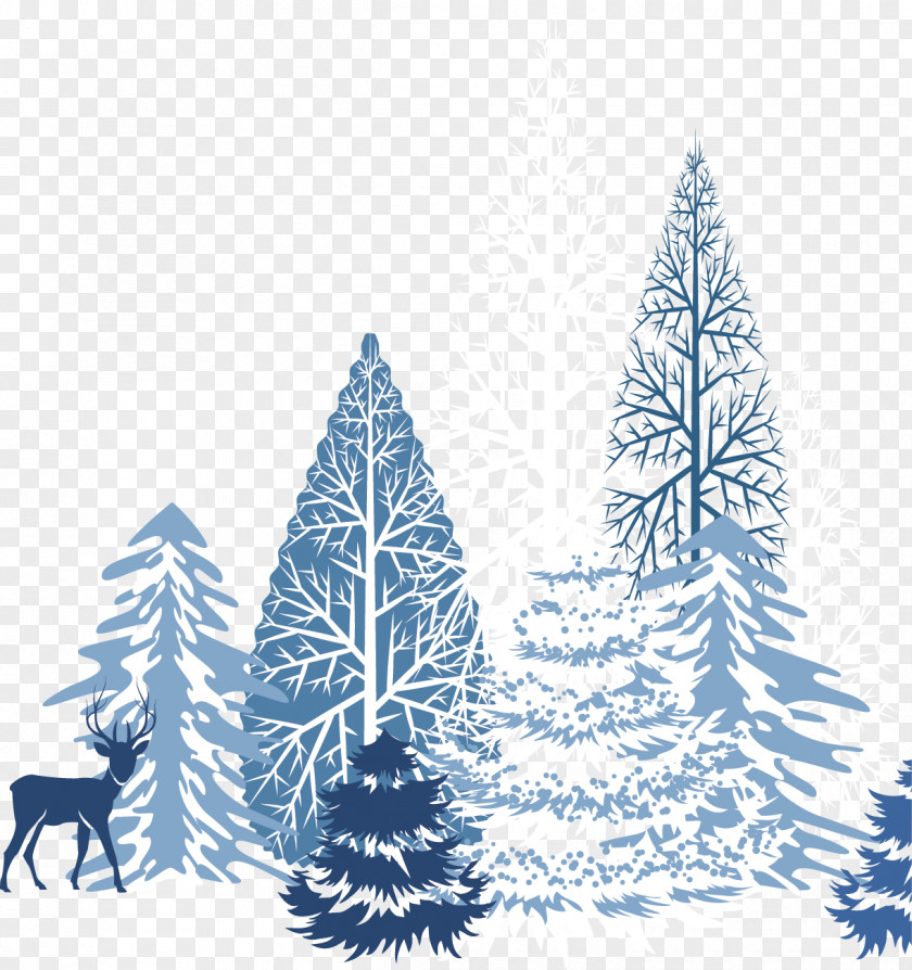 Creative Winter Snow Blue Snowflake Clip Art PNG