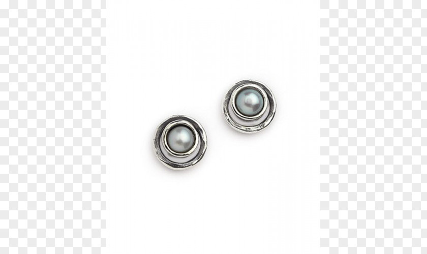 DOUBLE Circle Earring Silver Shirt Stud Jewellery Pearl PNG