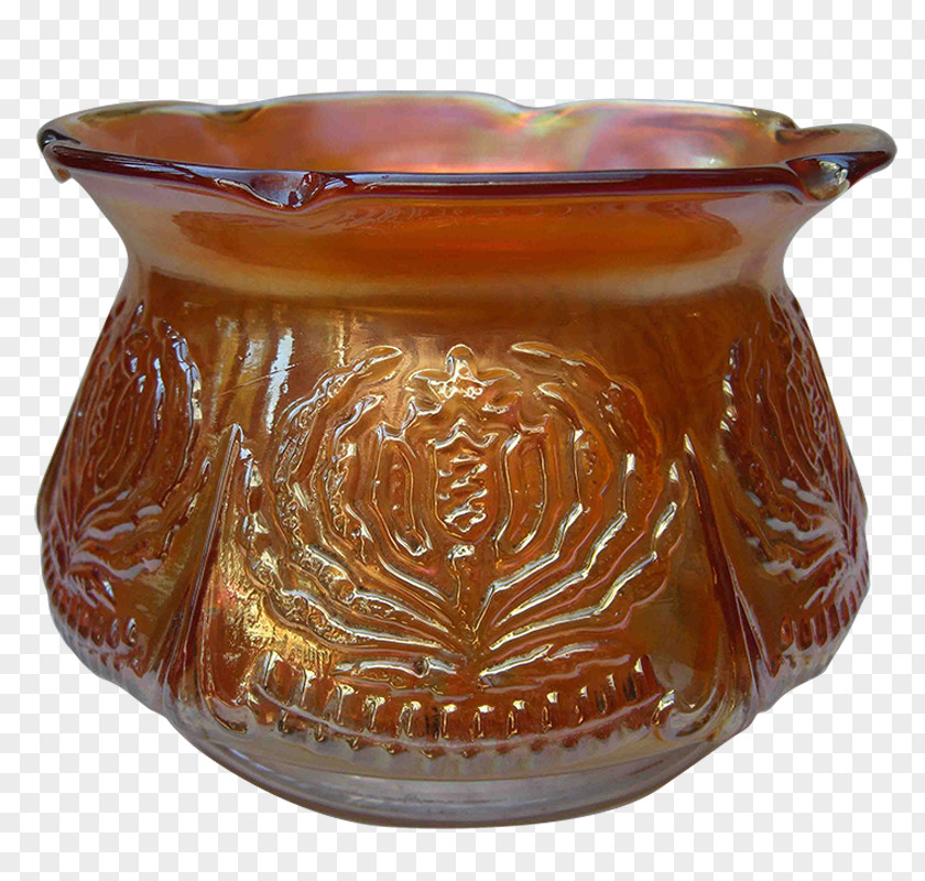Pot Marigold Carnival Glass Bowl Spittoon Brockwitz PNG