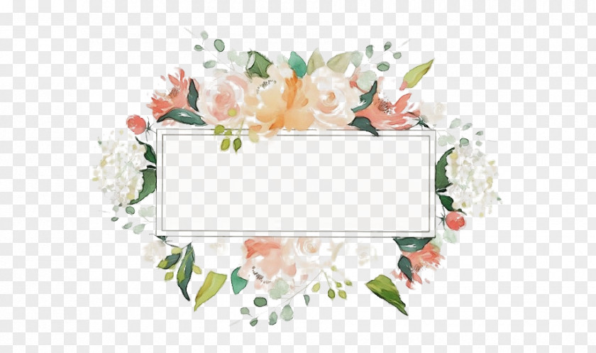 Rectangle Floral Design Picture Frame PNG