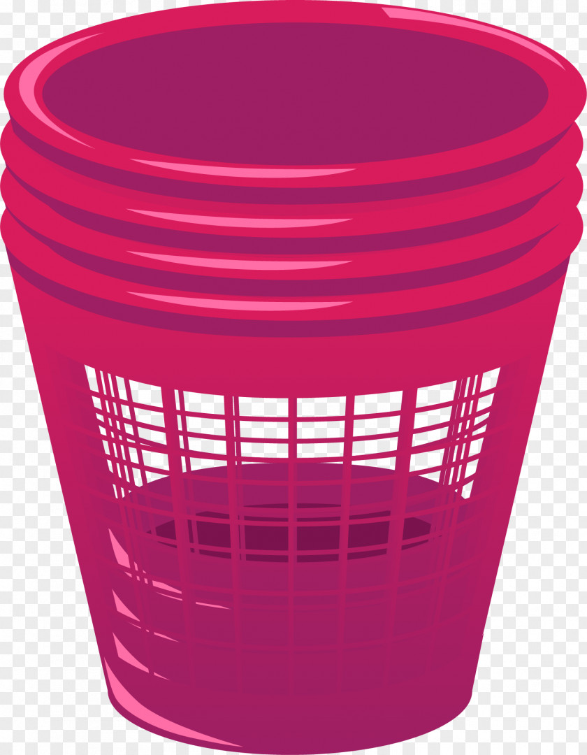 Cartoon Red Trash Can Waste Container PNG