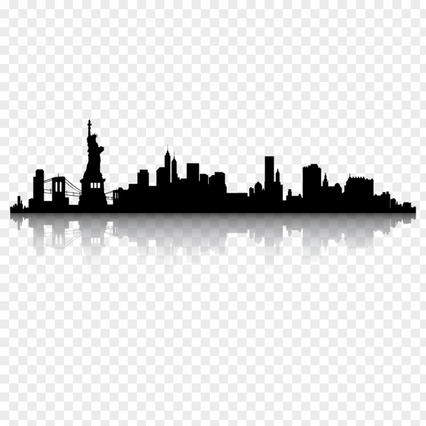 City Silhouette New York Skyline Clip Art PNG