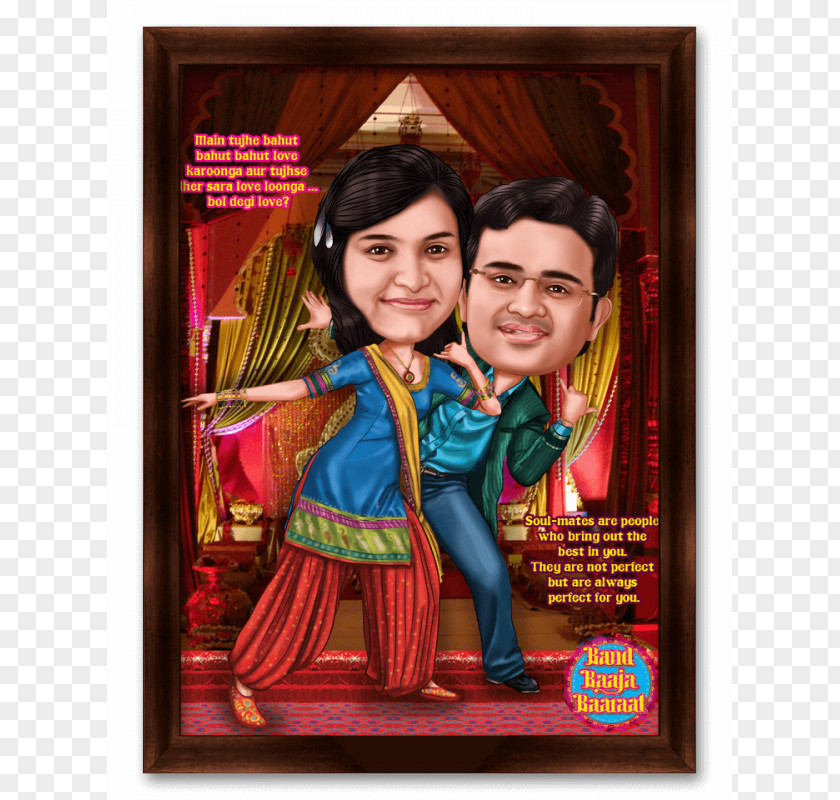 Couple Band Baaja Baaraat Rab Ne Bana Di Jodi Bollywood Caricature Romantic Comedy PNG