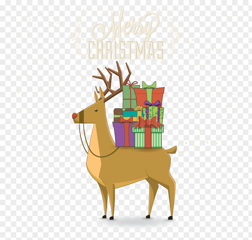 Vector Reindeer Christmas Elements Euclidean Elk PNG