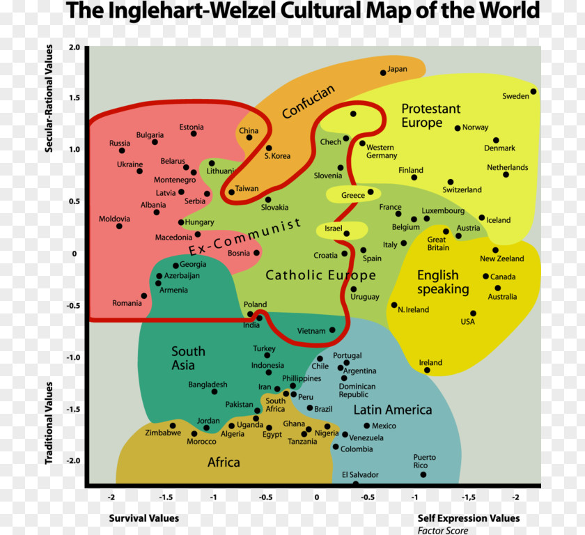 Map Inglehart–Welzel Cultural Of The World Culture Values Survey PNG