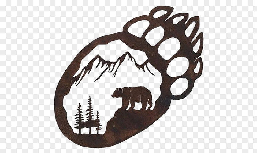 Wildlife Scenery Bear Art Paw Wall Metal PNG