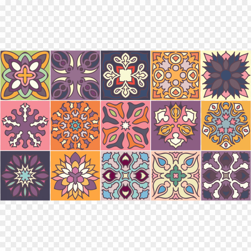 Azulejos Place Mats Rectangle Symmetry Pattern PNG