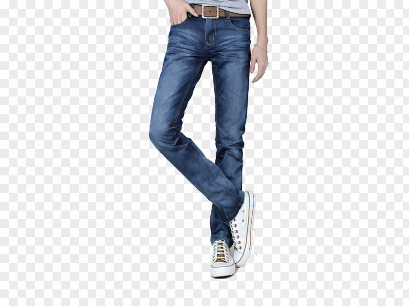 Men's Jeans Denim Cowboy Blue PNG