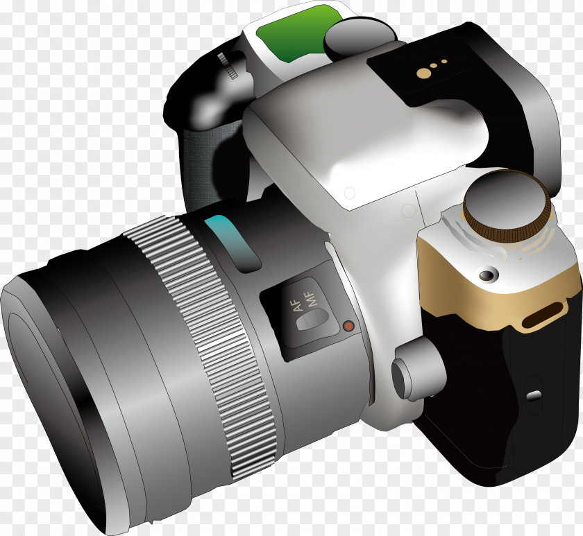 Vector Silver SLR Camera Photography PNG