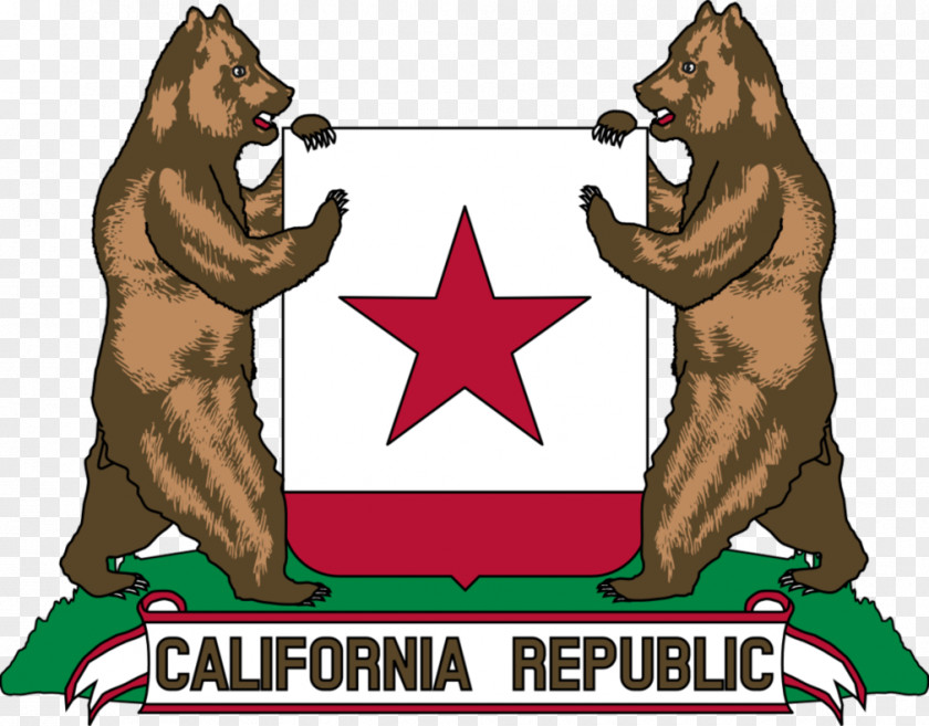 Bear California Republic Coat Of Arms Flag PNG