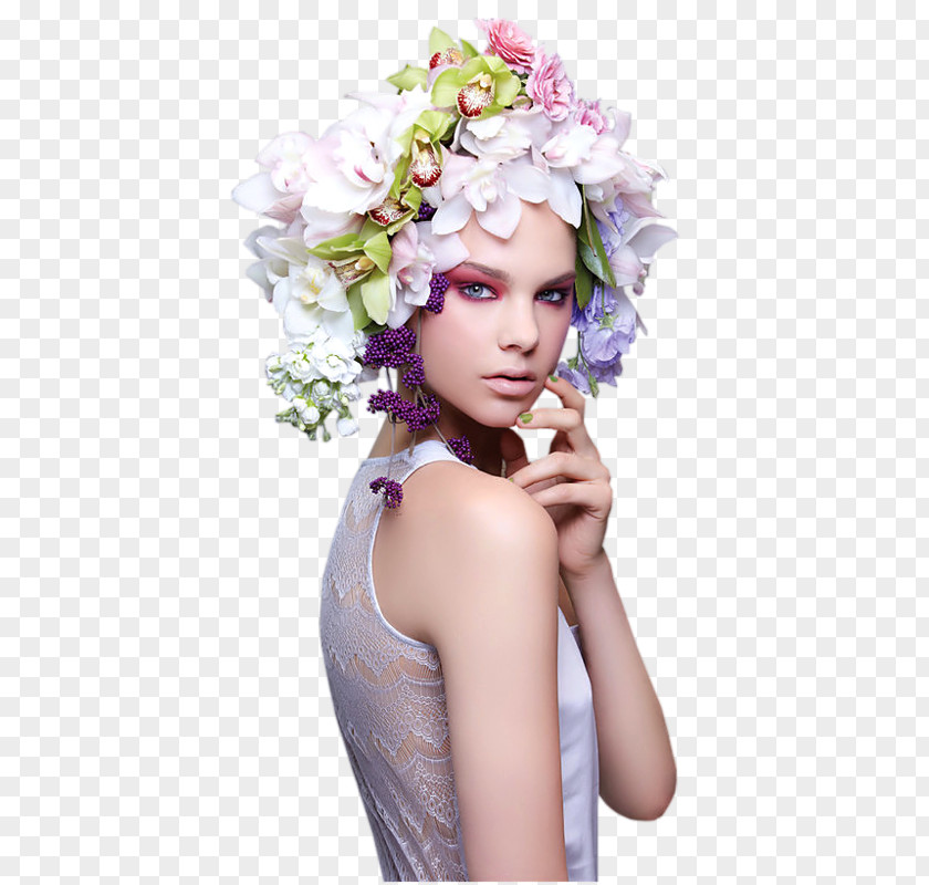 Couronne De Fleur Woman Бойжеткен Grayscale PNG