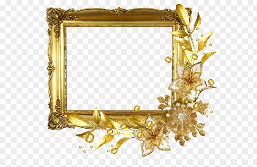 Message Frame Picture Frames Gold Borders And Flower PNG