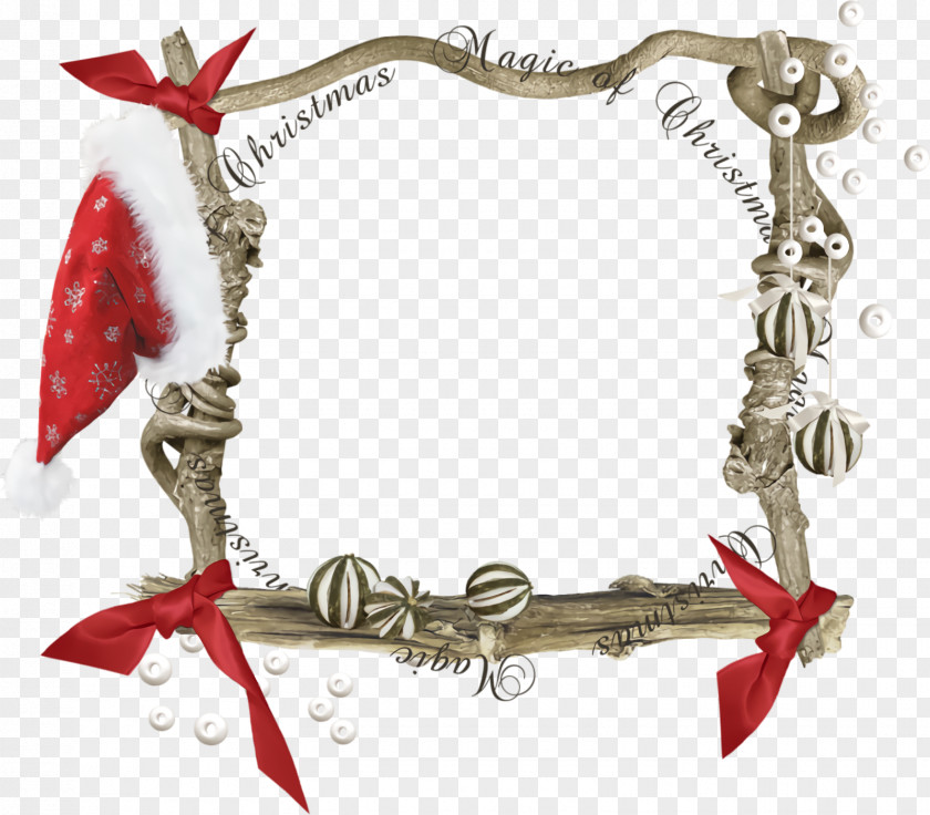 Picture Frame Christmas Border Decor PNG