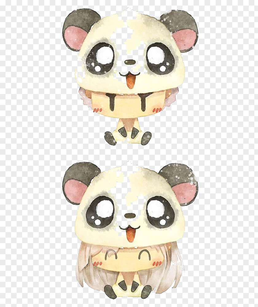 Watercolor Panda Moe Painting Significant Other Digimon Avatar PNG