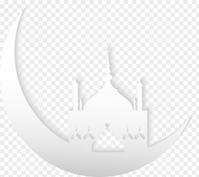 Eid Al Fitr White Moon Church Black Pattern PNG
