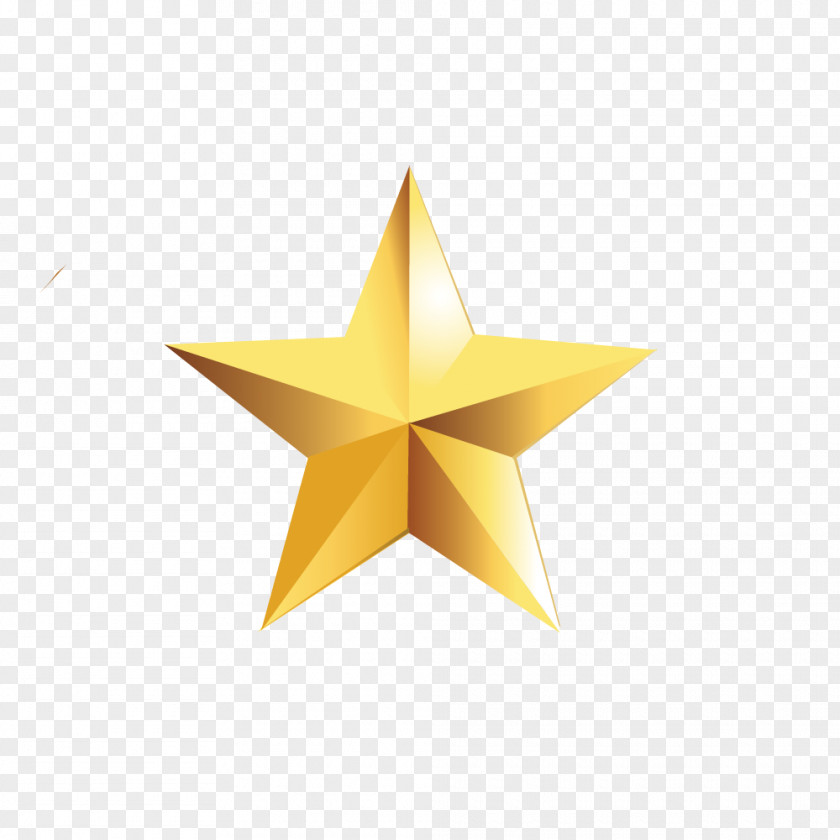 Golden Five-pointed Star Polygon Pentagram Gold Yellow PNG
