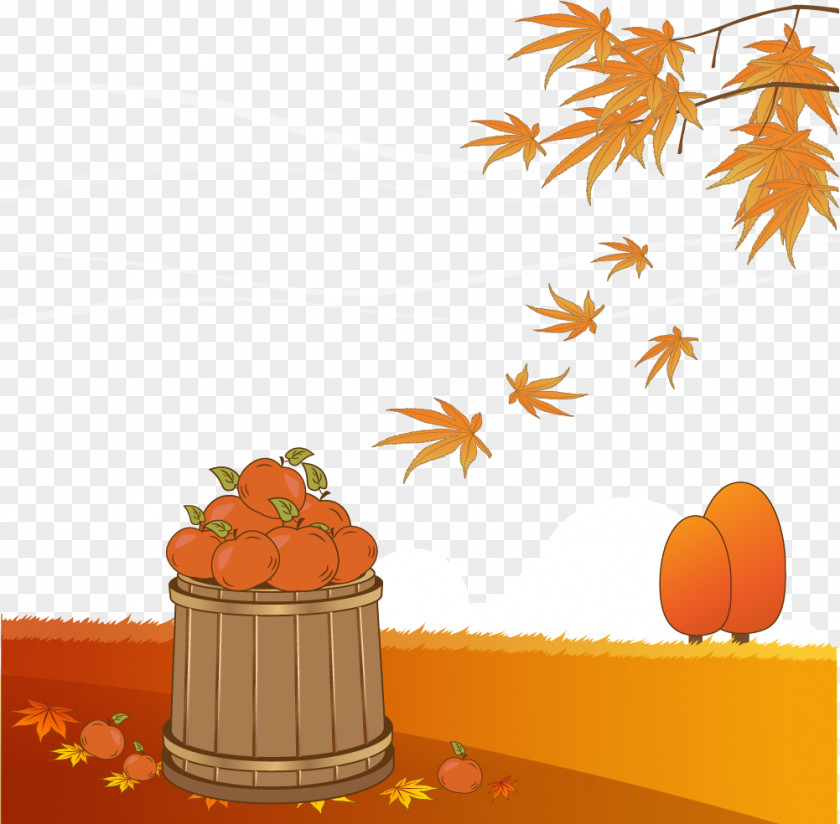 Autumn Maple Pumpkin Vector Leaf Clip Art PNG