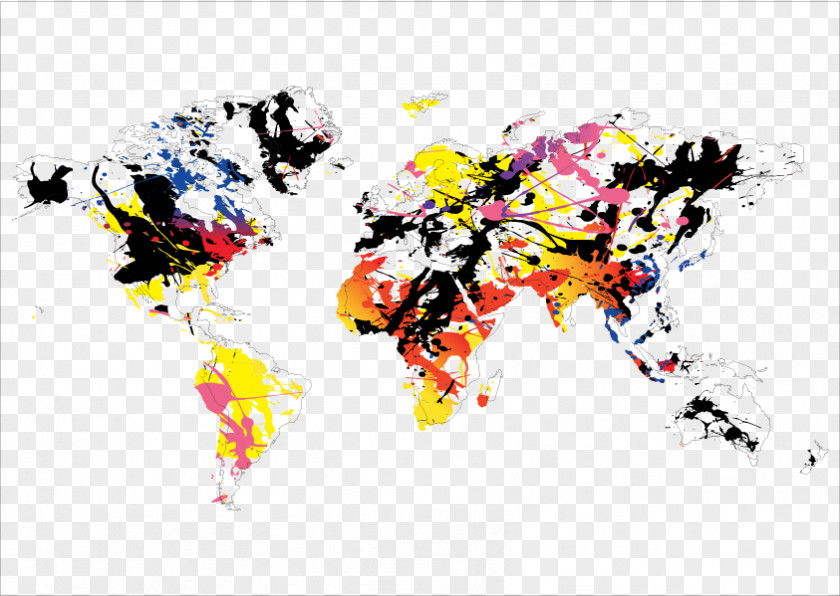 Colorful World Map Business Card PNG