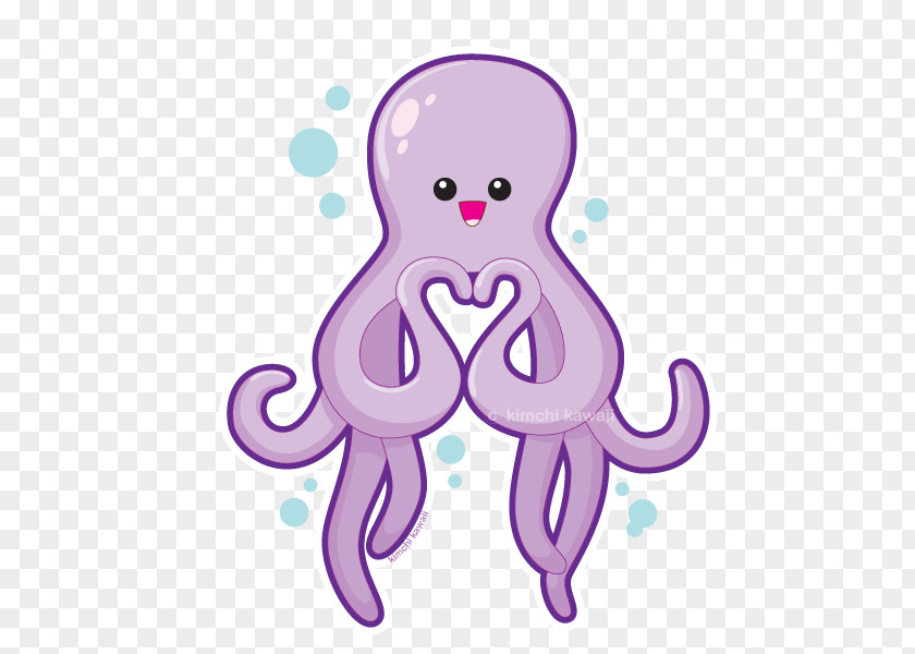 Cute Octopus Wedding Invitation Post Cards Valentine's Day Cuteness PNG