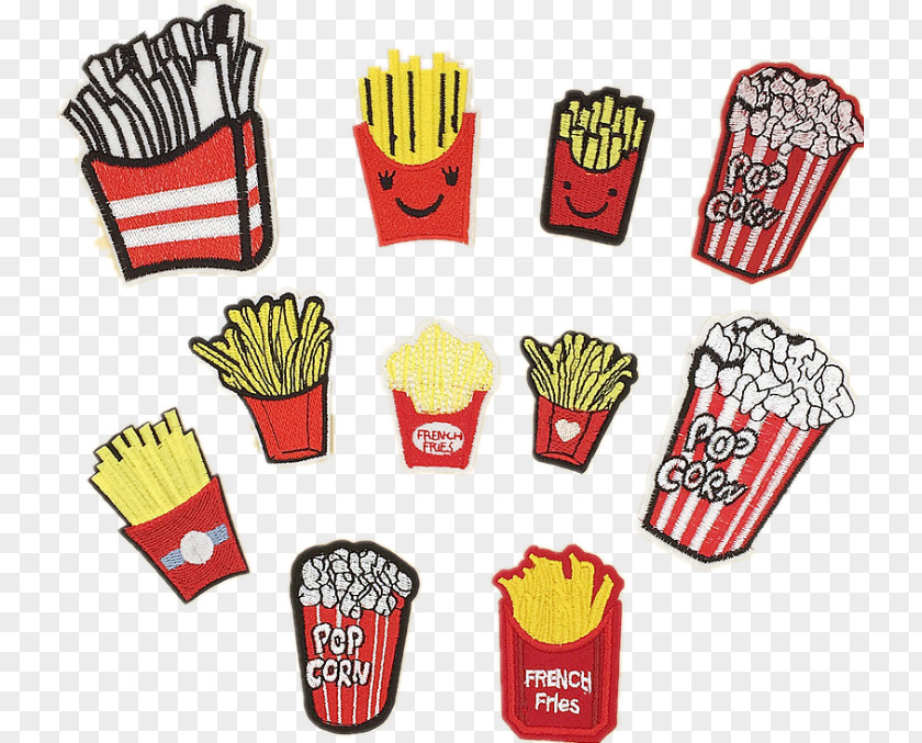 Embroidered Patch French Fries Food Embroidery Clothing PNG