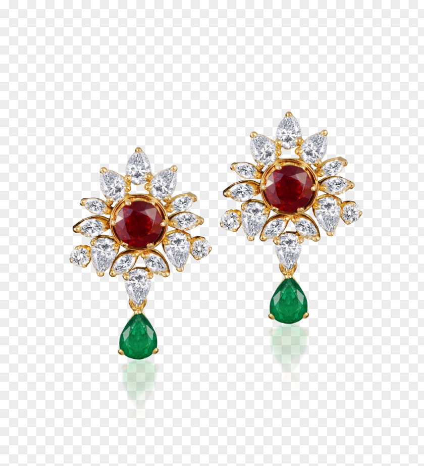 Emerald Earring Ruby Body Jewellery PNG