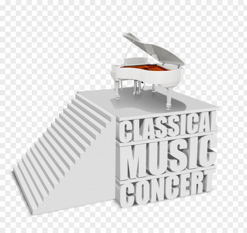 White Piano Stairs Musical Note Concert PNG
