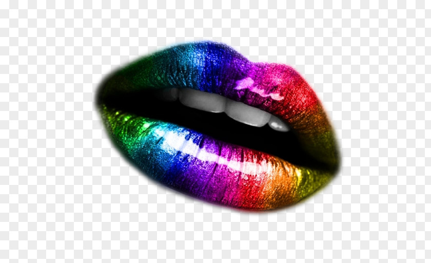 Rainbow Lipstick Color Desktop Wallpaper PNG