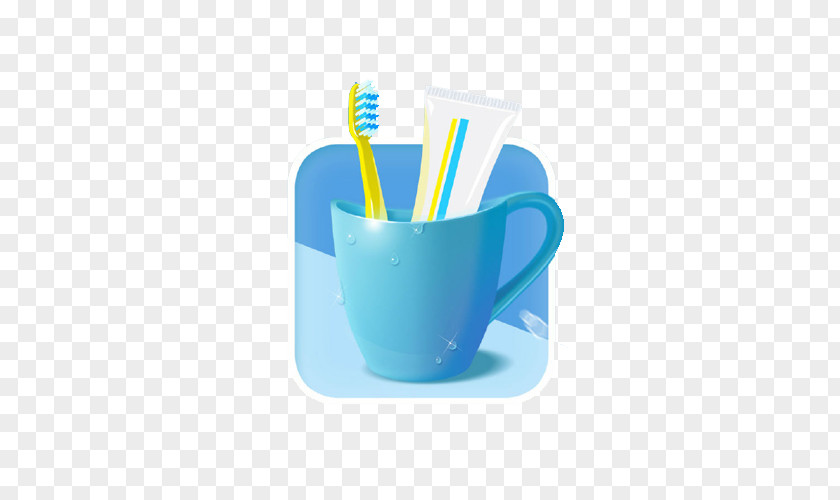 Toothpaste, Toothbrush Cup Rendering Icon PNG